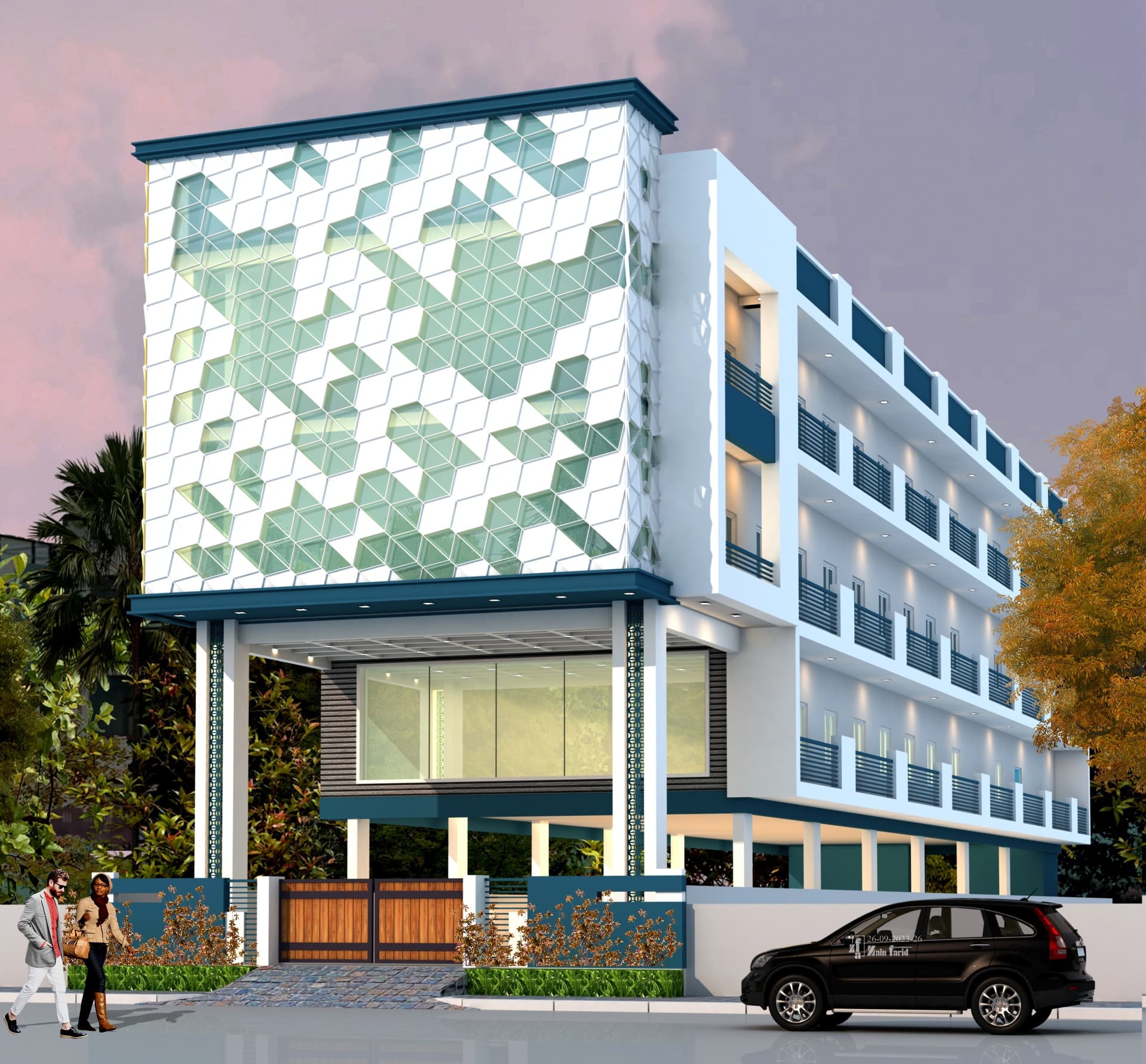 Modern Mixed-Use Commercial Building