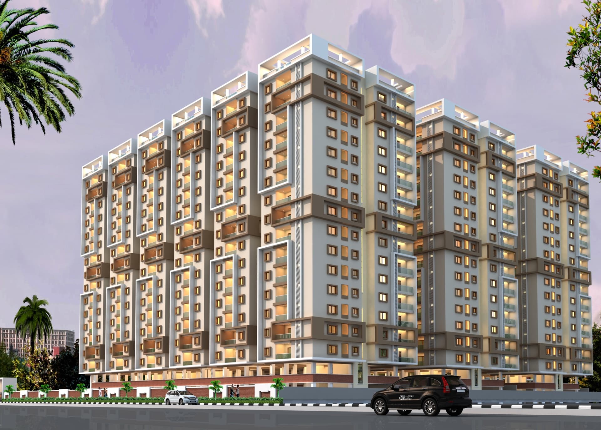 Modern High-Rise Apartment Complex